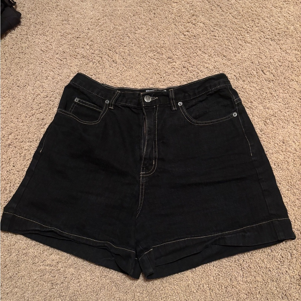 Women's Black Denim Shorts